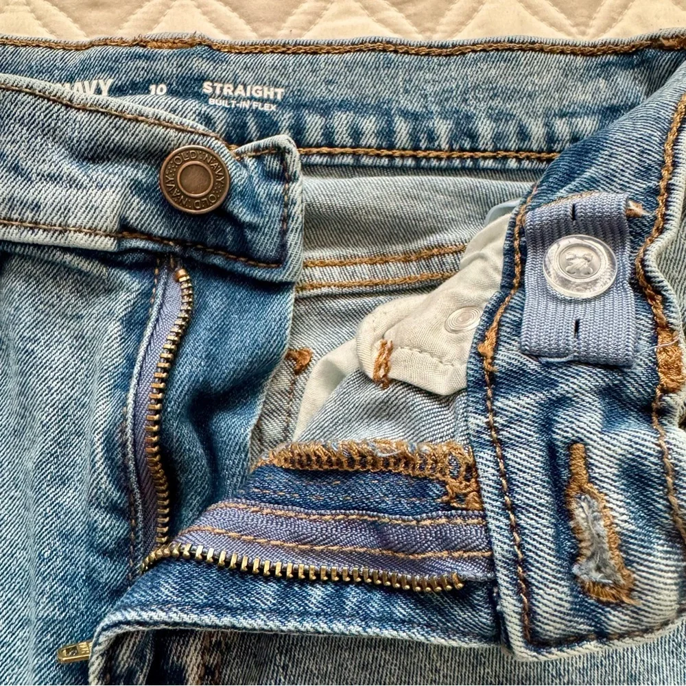 Old Navy Boys Blue Denim Jeans Straight Leg Built in Flex Stretch Size 10